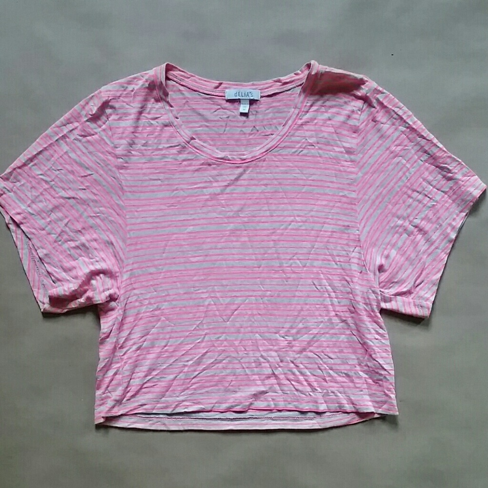 Pink striped crop top